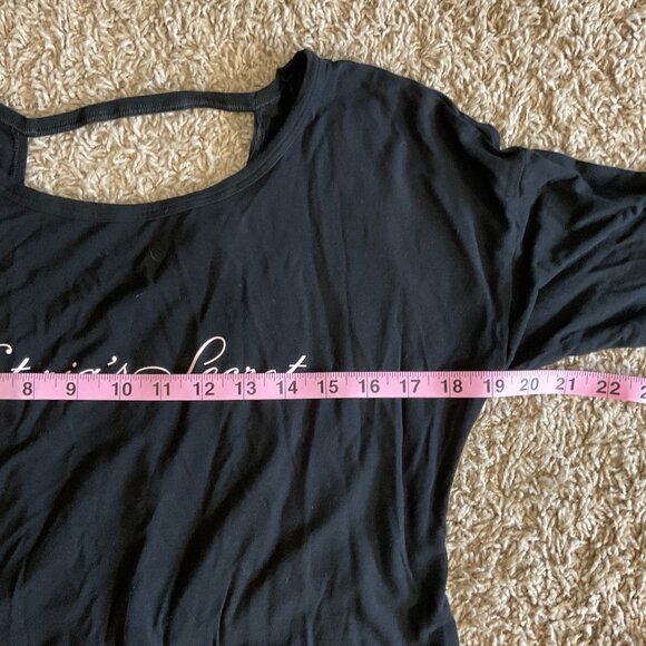 VS Heavenly Super Soft Modal Long Sleeve Wrap Open Back Top, Black, Medium - Picture 5 of 7